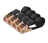 Sangles d'arrimage à cliquet sans Fin - Sangle Robuste en Nylon Noir - Sangles de sécurité à cliquet - Raccords à Ressort de Rail, d'arrimage pour Motos, chargements de remorque, Kayak