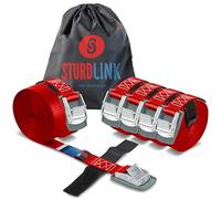 Sangles d'Arrimage à Griffe 25mm 250kg 3m x6 avec Protection de Boucle + Sac Transport. Bagagères avec Boucle à Came de Serrage pour Barres de Toit | EN12195-2 Sturdlink