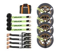 Sangles d'Arrimage de Roue-VEVOR-avec Crochet Plat-Kit d’Arrimage de Voiture avec Capacité de Charge 1512 kg