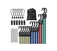 Sangles d'arrimage, Lot de 32 tendeurs élastiques de 2 m for bagas avec Crochets en J en Acier A3, Corde Plate antidérapante for Le Transport de Marchandises