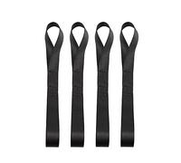 Sangles d'arrimage souples de 2,5 x 38,4 cm - Double boucles pour voiture, moto, camping, escalade, charge de travail de 800 kg par sangle - Noir