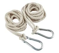 Sangles De BalançOire d'arbre Hamac Coton Corde Suspendue Crochets De BalançOire RéGlables Sangle Accessoires De Jardin 4M 2 PièCes