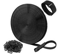 Sangles de Câble Réglables de 10m x 2cm avec 60 boucles, Attache Câble Scratch Serre Cable Bande Sangle Réutilisable Câble Management Facile à Couper pour Ranger et Organiser Câbles, Noir