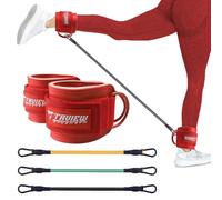 Sangles de cheville avec poignets, bandes de cheville pour l'entraînement, bande de résistance de cheville pour jambes, équipement d'entraînement pour fessier et entraînement de fitness (rose avec 3