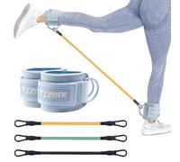 Sangles de cheville avec poignets, bandes de cheville pour l'entraînement, bande de résistance de cheville pour jambes, équipement d'entraînement pour fessier et entraînement de fitness (rose avec 3