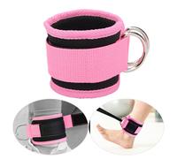 Sangles de cheville de fitness pour les machines de traction par câble, sangles de cheville réglables en néoprène avec double anneau en D (rose)
