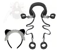 Sangles de contention en nylon noir pour les mains et les pieds, lot de 2 pièces. La tension réglable facilite les postures de yoga, idéal pour les routines d'étirement des pratiquants