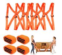 Sangles de Déménagement,dancepandas 4 Pièces Sangle de Transport pour 2 Personnes Polyvalent Réglable Sangle de Levage pour Le Déménagement, Le Transport et Les Meubles Fixes