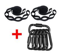 Sangles de hamac en Polyester renforcé spécial,2 pièces,5 anneaux,barbelé à haute charge,noir,pour Camping en plein air - Type 1 set