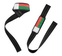 Sangles de levage antidérapantes pour haltérophilie, gym, soulevé de terre, 66 cm, drapeau national de Madagascar