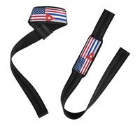 Sangles de levage antidérapantes pour haltérophilie, musculation, haltérophilie, musculation - Drapeau des États-Unis - 66 cm