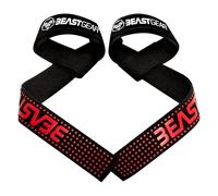 Sangles de Levage de Musculation/Halérophilie Beast Gear - Bandes Straps Rembourrées Support de Poignet Professionnelles avec Grips en Gel Flex