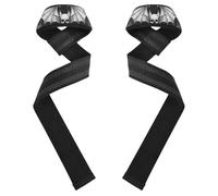 Sangles de levage noires de 66 cm avec motif tête de mort maléfique pour entraînement, gym, dynamophilie, bodybuilding