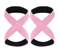 Sangles de Poignet pour haltérophilie 1 paire de sangles rembourrées en forme 8 for haltérophilie, soulevé terre, haltérophiles, tractions, barre horizontale, gym, fitness(Pink)