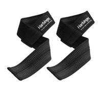 Harbinger Big Grip Lifting Straps - Sangles de Levage en Nylon Renforcé de Caoutchouc, Longueur Étendue, Couture Durable, Boutons Merrowés, Entièrement Ajustables, Unisexe, Noir