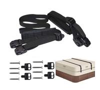 Sangles de Protection pour - Sangles Anti-tempête réglables de Couleur Noire et Attaches réutilisables Robustes et résistantes, s'adaptent à la Plupart des serrures de Spa, Longueur réglable