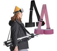 Sangles De Ski Skimate Bandoulière Réglable pour Planche à Neige Accessoires De Sport d'hiver Porte-Ski Skimate pour Le Transport Le Voyage Et Le Rangement (Noir+Rose)
