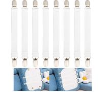 Sangles de Support Magiques pour Housses de canapé avec Clips de Support de 25 à 160 cm, Sangles élastiques réglables pour Housses de canapé (8, Blanc)
