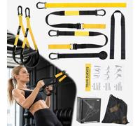 Sangles de Suspension Kit d'entraînement, Sangle Musculation,Sangles Trainer, Ensemble d'Entraînement Avec Ancrage de Porte Réglable pour Exercice Complet du Corps, capacité de charge de 400 kg