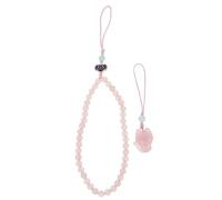 Sangles de téléphone - Sangle de poignet de style chinois avec perles de cristal - Avec pendentif renard - Chaîne anti-perte - Cordon de téléphone court pour tous les smartphones