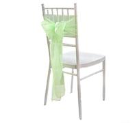 Sangles décoratives pour dossier de chaise avec éléments papillon et fleurs pour chaises de banquet et de mariage, en polyester pour résister aux plis et aux taches (vert)