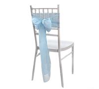 Sangles décoratives pour dossier de chaise avec éléments papillon et fleurs pour chaises de banquet et de mariage, en polyester pour résister aux plis et aux taches (bleu)