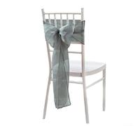 Sangles décoratives pour dossier de chaise avec éléments papillon et fleurs pour chaises de banquet et de mariage, en polyester pour résister aux plis et aux taches (gris)