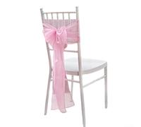 Sangles décoratives pour dossier de chaise avec éléments papillon et fleurs pour chaises de banquet et de mariage, en polyester pour résister aux plis et aux taches (rose)