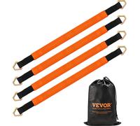 VEVOR Sangle d'Arrimage d'Essieu Robuste, 5,08x97,536 cm, Lot de 4, Résistance Rupture 5443,1 kg, Charge Nominale 1814,4 kg avec Anneaux en D, pour Voiture, Remorque, Camion, Remorquage, Transport