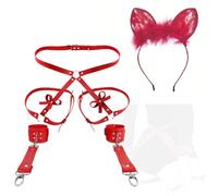 Sangles d'exercice en Cuir Rouge 2 pièces pour Pilates avec Accessoires Fonctionnels, équipement de stabilisation posturale pour Pilates