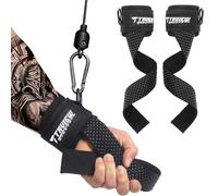 Sangles d'haltérophilie avec anneau en D retroussé, sangles de levage robustes et confortables pour homme avec ajustement sûr et prise en main améliorée pour l'entraînement en salle de sport