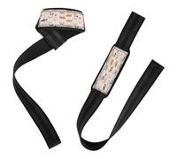 Sangles d'haltérophilie rembourrées en néoprène pour entraînement, gym, dynamophilie, bodybuilding - Motif chien français amusant - 66 cm