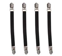 Sangles élastiques croisées pour drap de lit, liens extensibles, 4 pièces avec clips à double tête pour garder les draps en place toute la nuit (BLACK)