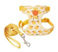 Sangles et harnais pour hamster pour petits animaux - Ensemble de laisses et harnais pour hamster en nylon avec motif de canard et dessins animés | Fournitures pour animaux de compagnie en plein air
