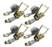 Sangles pour galerie de toit, Pack De 4 Sangles À Cliquet Grises Avec Crochet Double J 1-20m(8.0m/26.2Ft)