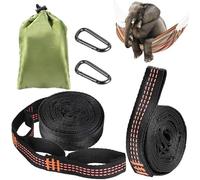 Sangles pour Hamac, Fixation et Suspension d'Accessoires de Camping 2m*2,5cm avec 2 Mousquetons et Sac de Transport