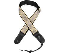 Sangles pour ukulélé en jacquard D’Addario - Sangle pour ukulélé sans perçage - Paisley, jaune/mauve