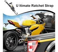 Sangles rétractables avec cliquet Accessoires Fournitures Outils | Sangle rétractable à cliquet pour chargement de motos, VTT, équipements de jardinage, remorques, kayaks et véhicules