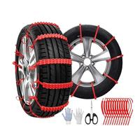 Sangles Universelles Réutilisables For Pneus De Neige En PE - Chaînes Antidérapantes À Fermeture Éclair For Voiture, SUV, Camion, Hiver Et Boue(160pc,Red)