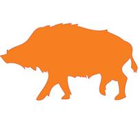 Sanglier autocollant adhésif sticker - Taille : 25 cm - Couleur : orange