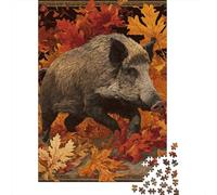 Sanglier Automne 1000 PC 3 Couches Carton Faune Nature Puzzle, Défi Ultra Difficile Adultes, Décompression, Décor Mural & Cadeau Amateurs 52x38cm/1000pcs