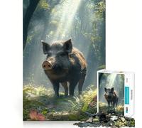 Sanglier en forêt Puzzle de 1000 pièces pour Adultes Entraînement cérébral ludique Pièces Robustes et aux découpes nettes Activité apaisante pour Une Pause mentale (38x26cm)
