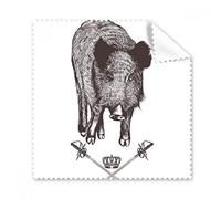 Sanglier Épée Couronne Animal Noir Blanc Lunettes de Style Baroque Chiffon Chiffon de Nettoyage Cadeau Nettoyant pour Écran de Téléphone 5 Pcs