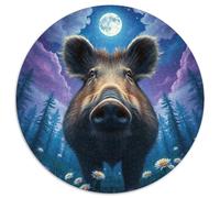 Sanglier Sauvage Puzzle De 1000 Pièces pour animauxs Das Tier Filles Célébrités Art Déco Unique Réduction du Stress Cadeau Décoration Murale 1000pcs (67.5x67.5cm)