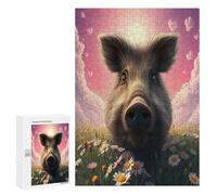 Sanglier Sauvage Puzzles 300 Pièces Difficile Artistique Edificio du Paysage Relaxation pour Adultes Et Jeu Éducatif 3D Décoration Intérieure Famille 300 PCS