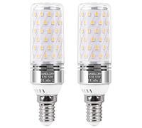 SanGlory Lot de 2 ampoules LED E14 - 12 W (remplacement de 100 W) - 1350 lm - 3000 K - Blanc chaud - Intensité non variable - Pour lustres