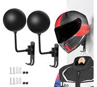 SANGMO Lot de 2 porte-casques de moto à 180 ° - Support mural en métal avec 2 crochets pour manteaux, casquettes, ballons de baseball et casque de rugby