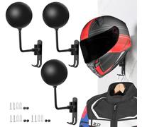 SANGMO Lot de 3 supports muraux en métal avec rotation à 180° pour casque de vélo, casquettes, ballons de baseball et casque de rugby