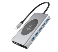 Sangous Hub USB C 14 en 1, Station D' avec Chargeur et Double Port Compatible 4K, 1 Port VGA 5 Ports USB 3.0
