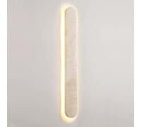 SANGPAO Applique murale nordique linéaire à LED pour salle de bain, longue bande, minimalisme, applique murale moderne en marbre, éclairage mural intérieur en pierre naturelle pour salon, chambre à co